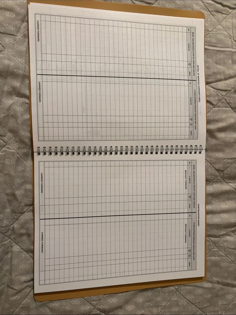 Simplified Monthly Bookkeeping Record - Mustard Yellow